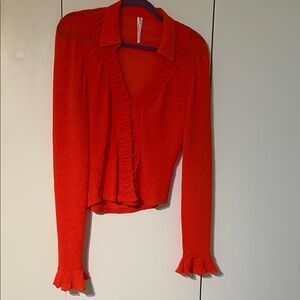 Anthropologie Vibrant Orange Blouse